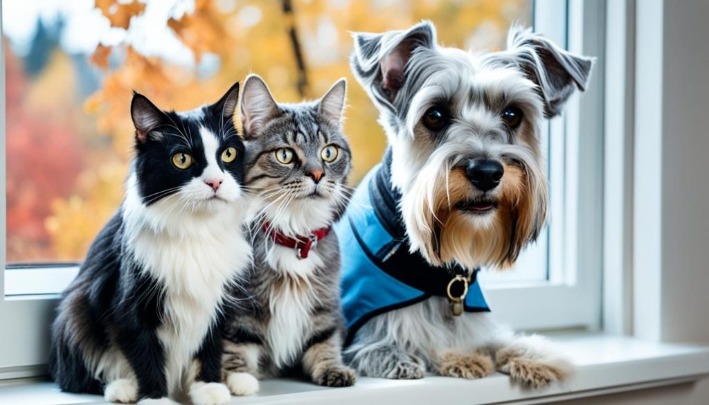 Schnauzer and Cat