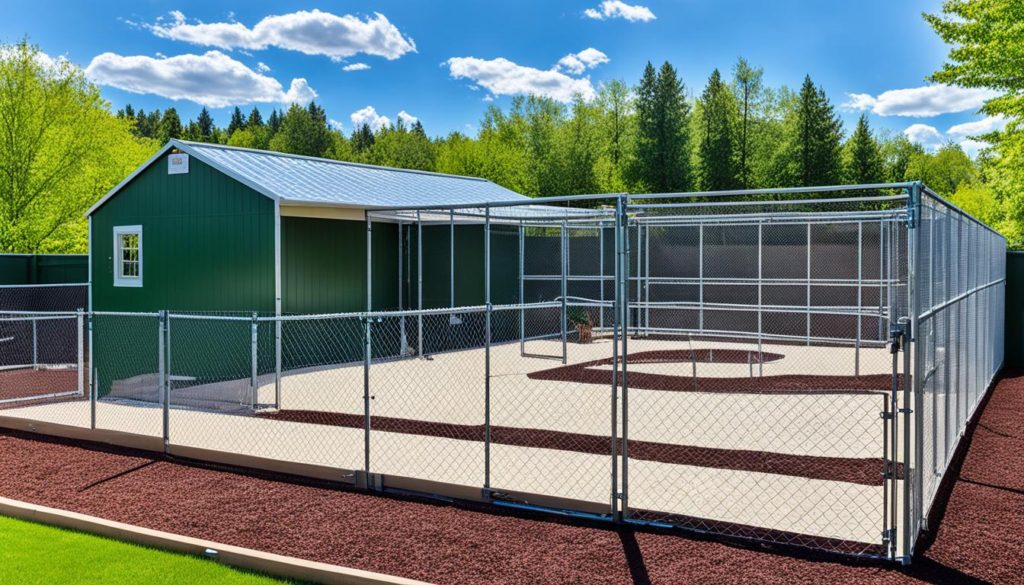 fenced dog kennel